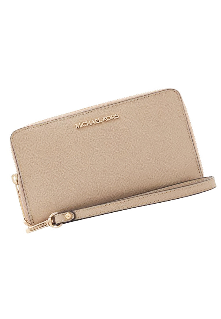 Michael Kors Jet Set Travel Medium Zip Around Phone Wallet - Buff