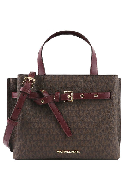 Michael Kors Emilia Small Logo Satchel - Merlot