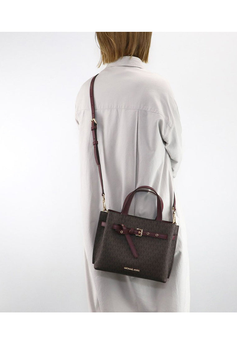 Michael Kors Emilia Small Logo Satchel - Merlot