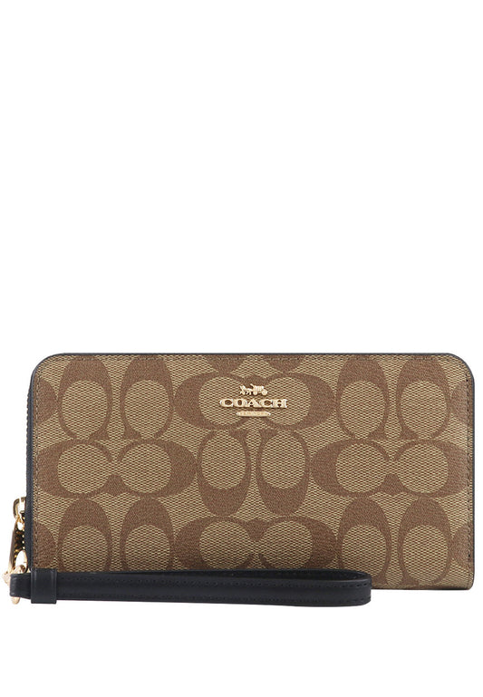 Coach Long Zip Around Wallet - Brown/Black