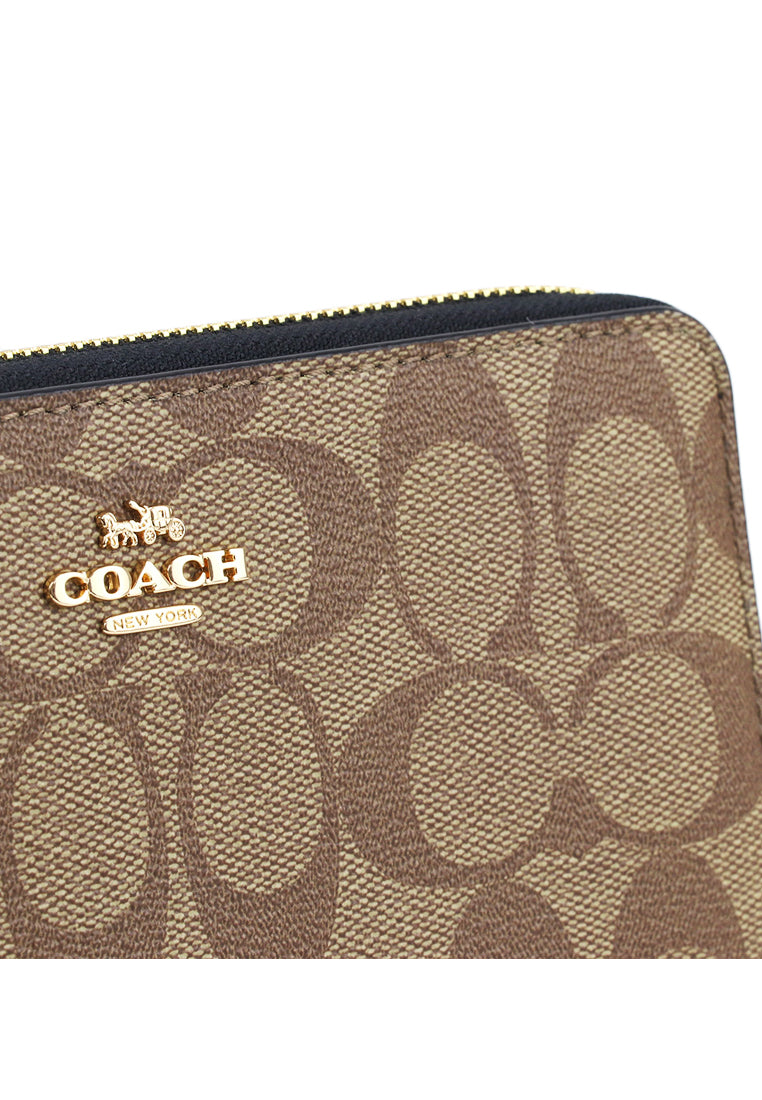 Coach Long Zip Around Wallet - Brown/Black