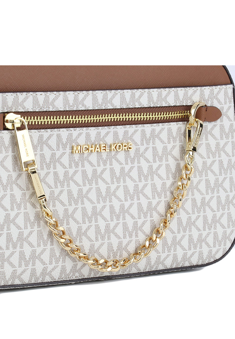 Michael Kors Jet Set Item Signature Large Chain Crossbody Bag - Vanilla