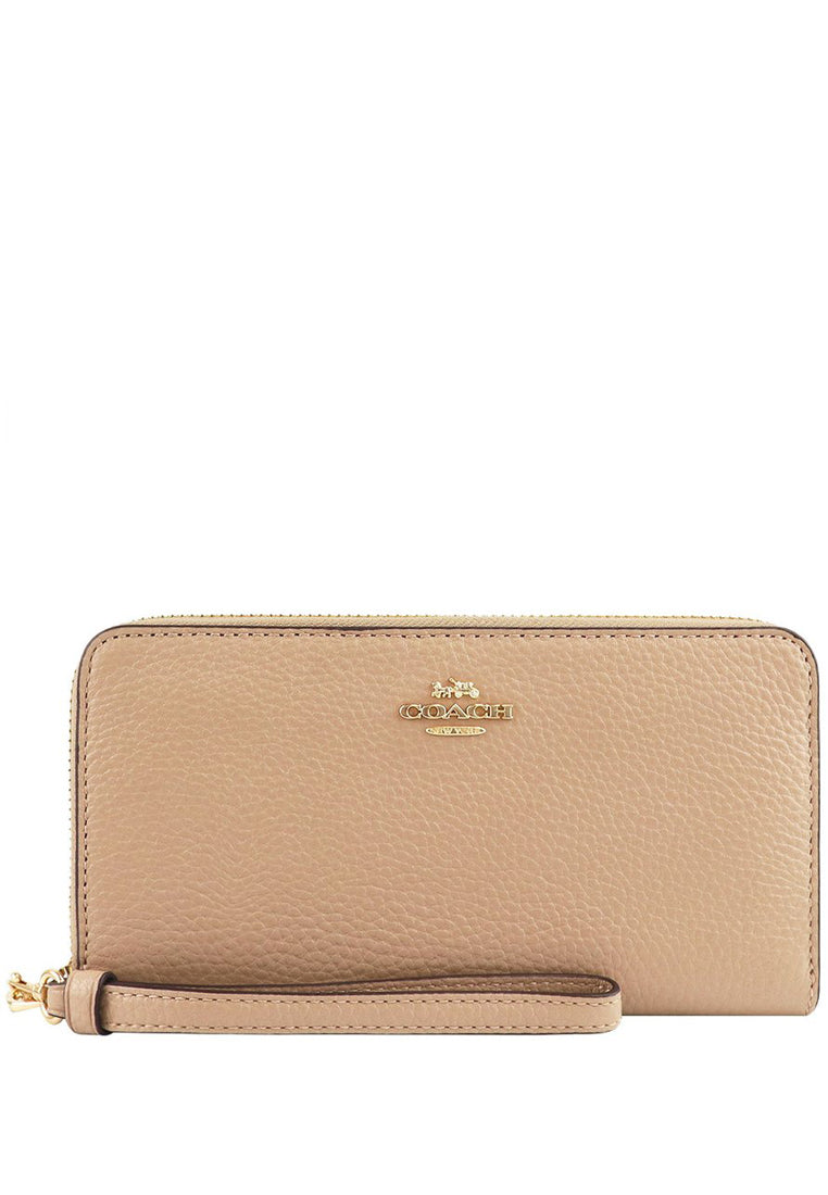 Coach Long Zip Around Wallet - Beige