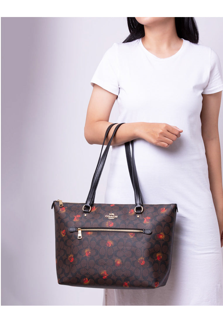 Coach Gallery Tote With Pop hot Floral Print