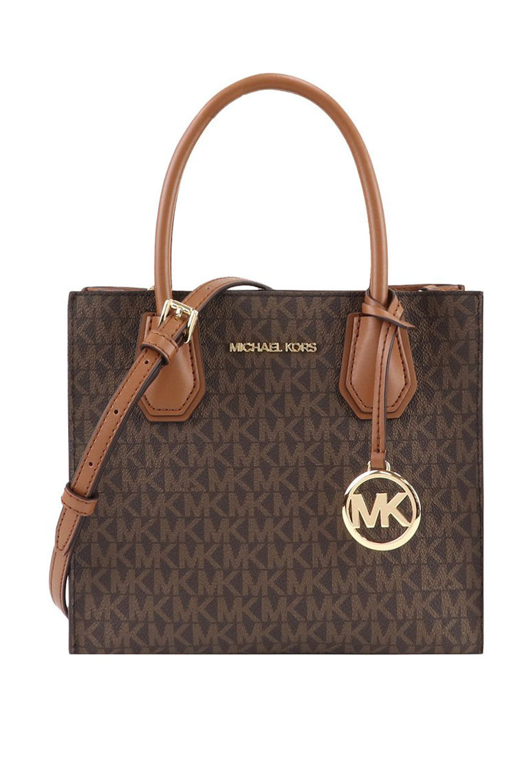 Michael Kors Mercer Medium Messenger Signature Crossbody Bag - Brown