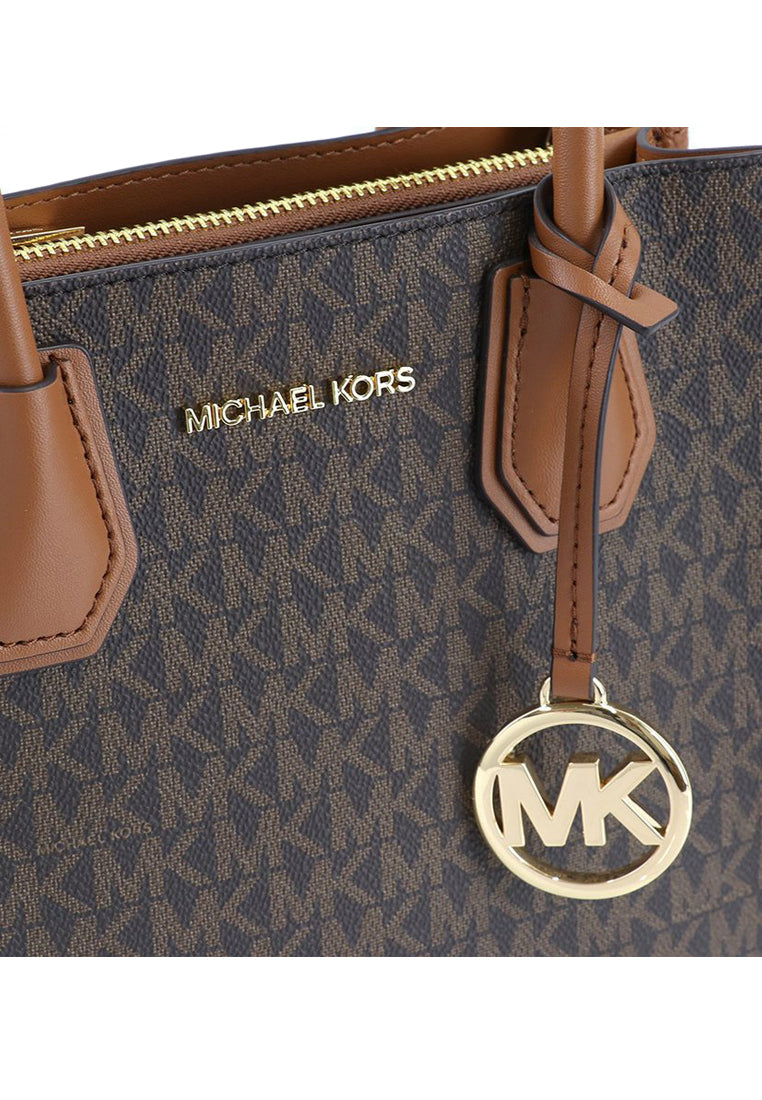 Michael Kors Mercer Medium Messenger Signature Crossbody Bag - Brown