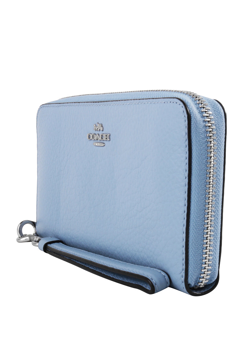 Coach Long Zip Around Wallet - Marble Blue