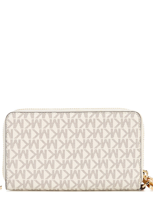 Michael Kors Jet Set Travel Large Flat Signature Phone Wallet -  Vanilla/Brown