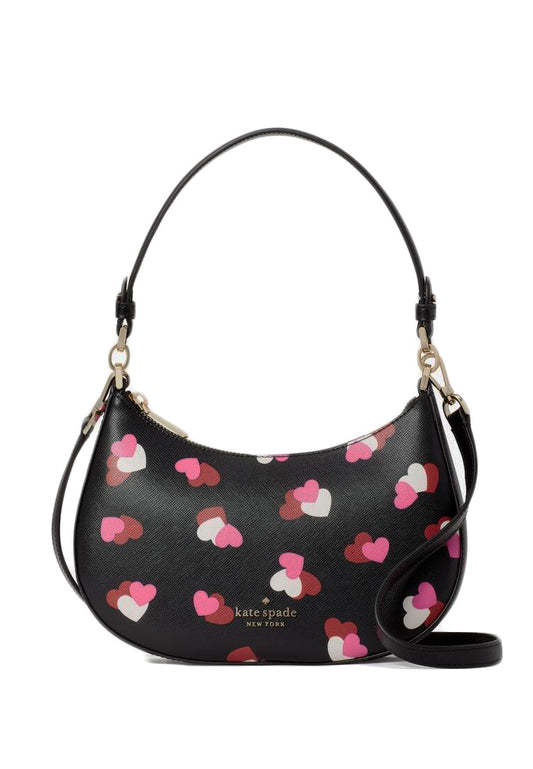 Kate Spade Staci Flutter Hearts Printed Convertible Bag - Black