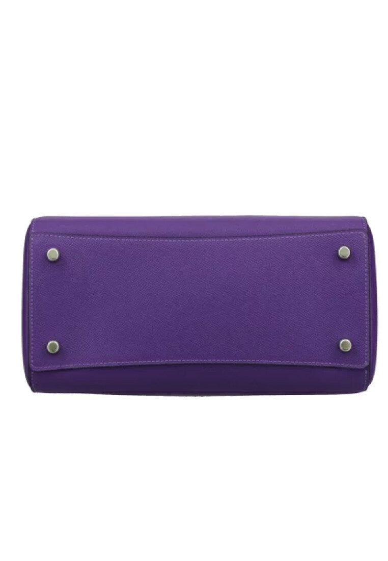 Coach Rowan Eggplant Purple Crossgrain Leather File outlets Bag Crossbody (C1556) RARE