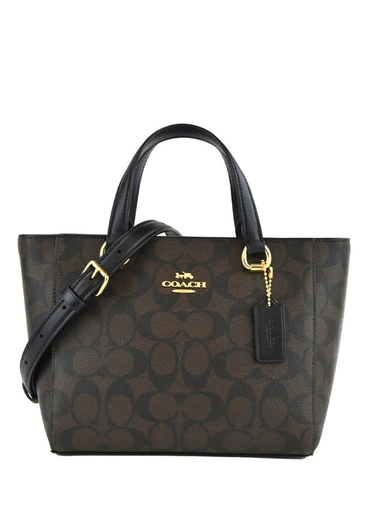 Coach Alice Satchel In Signature Canvas - Dark Brown