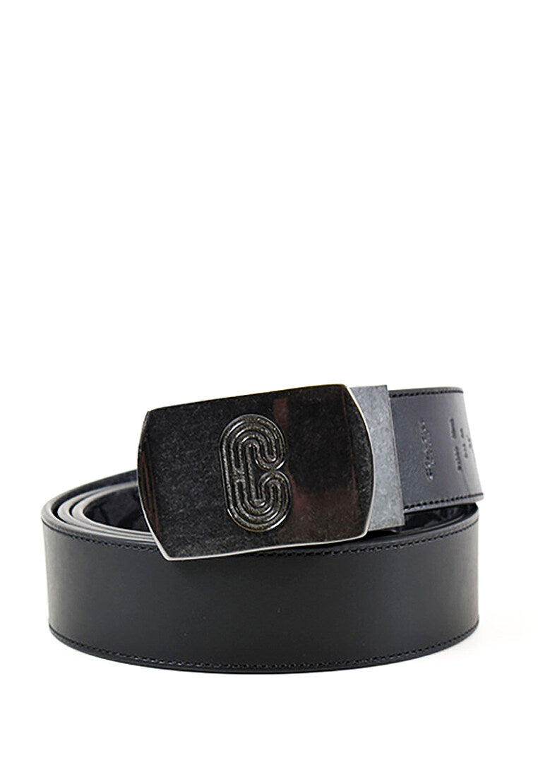 Coach Mens Plaque Buckle Cut To Size Reversible Belt 38MM - Black