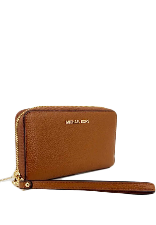 Michael Kors Jet Set Travel Large Flat Multifunction Phone Case Wallet - Brown