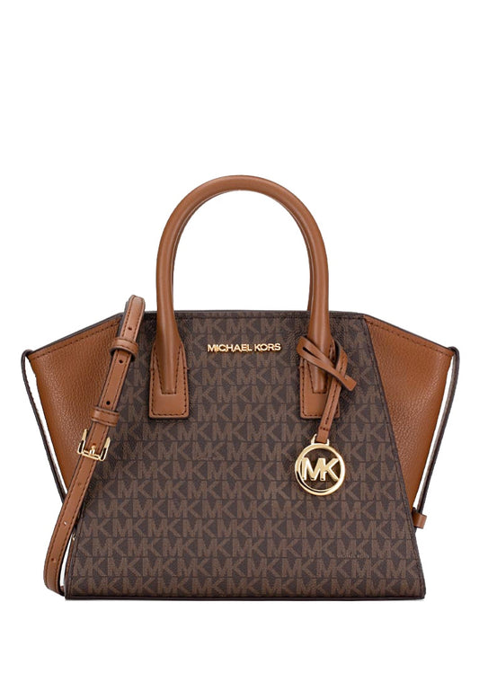 Michael Kors Avril Small Leather Top-Zip Satchel - Brown