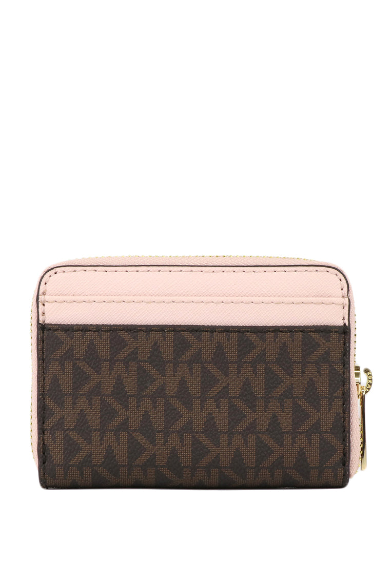 Michael Kors Jet Set Travel Signature Medium Zip Around Card Case - Powder Blush