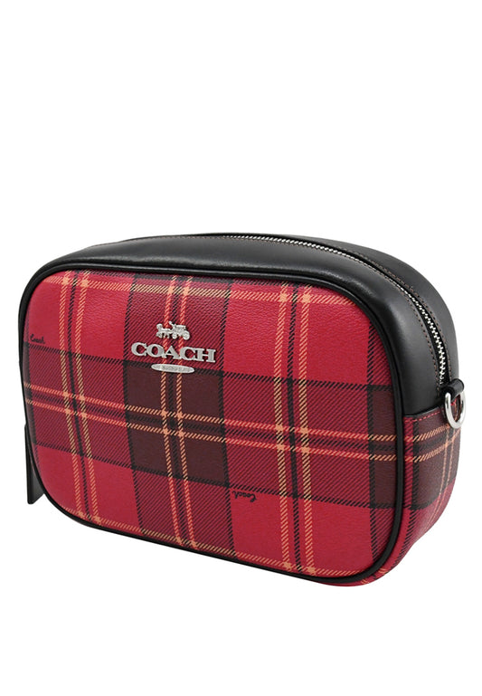 Coach Jamie Camera Bag With Tartan Plaid Print - Red/Multi