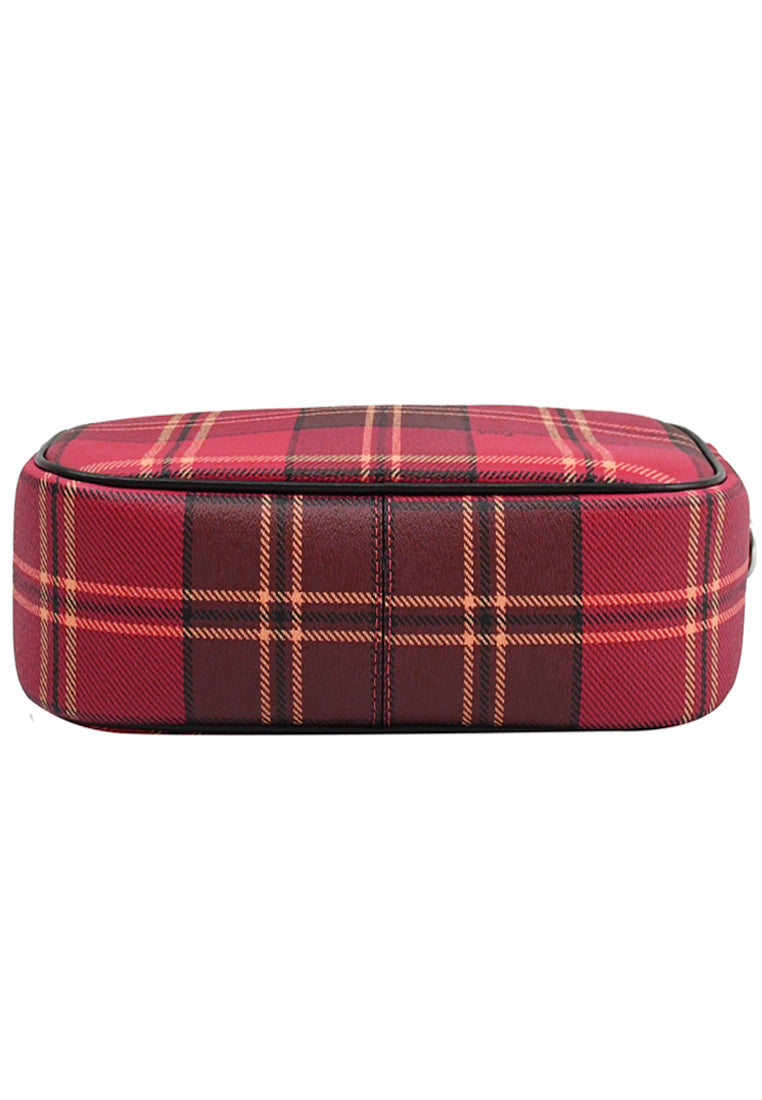 Coach Jamie Camera Bag With Tartan Plaid Print - Red/Multi