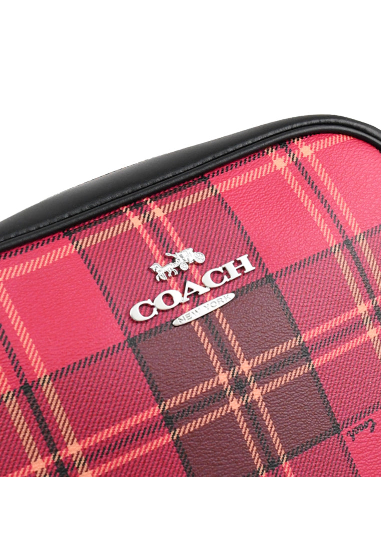 Coach Jamie Camera Bag With Tartan Plaid Print - Red/Multi