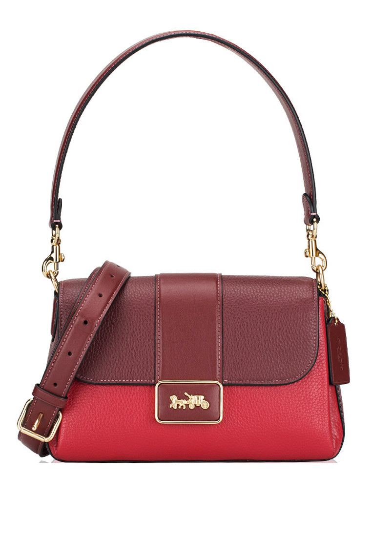 Coach Grace Shoulder Bag In Colorblock - Apple Red