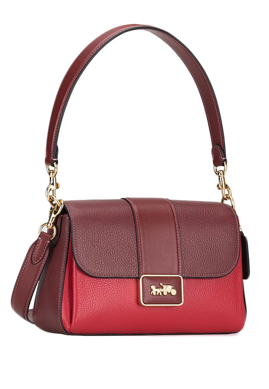 Coach Grace Shoulder Bag In Colorblock - Apple Red