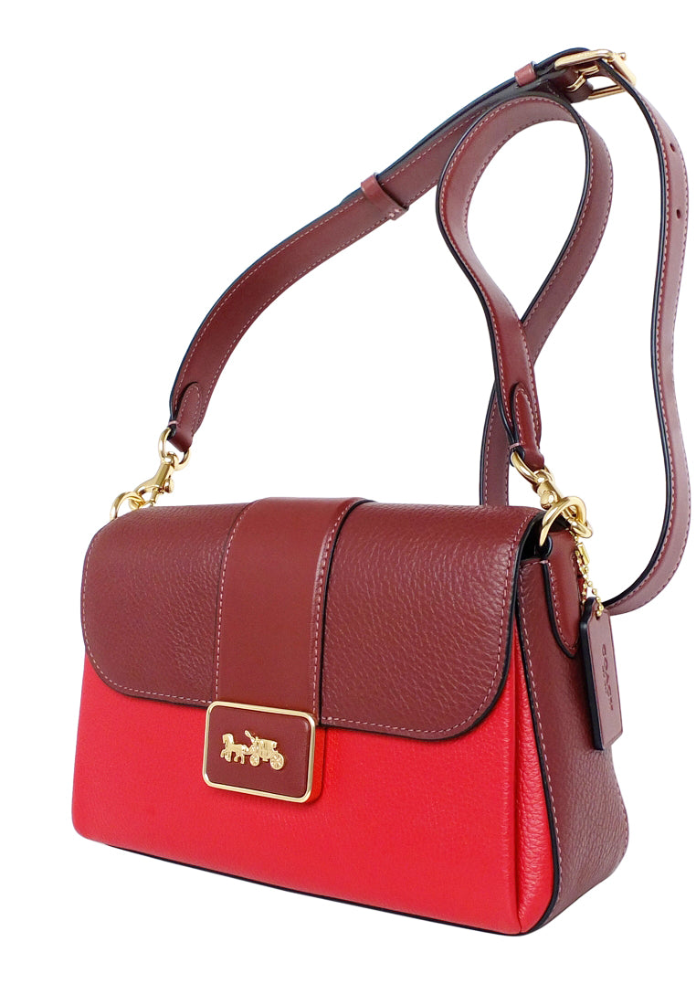 Coach Grace Shoulder Bag In Colorblock - Apple Red