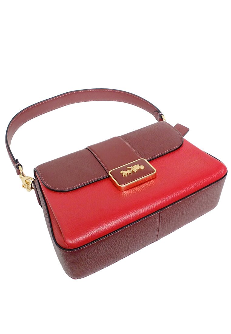 Coach Grace Shoulder Bag In Colorblock - Apple Red