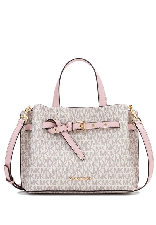 Michael Kors Emilia Small Logo Satchel - Vanilla/Powder Blush