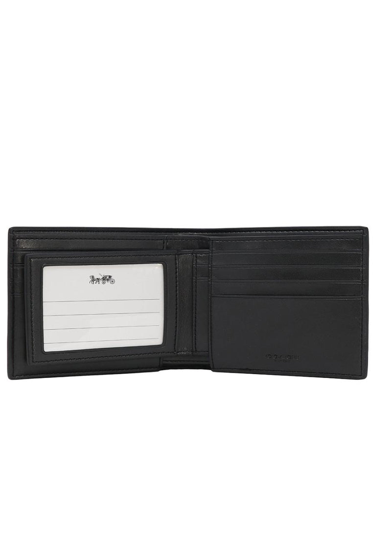 Coach Compact ID Wallet In Signature - Black