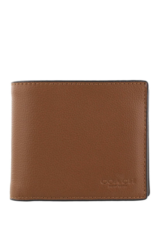 Coach Compact ID Wallet In Sport Calf Leather - Brown