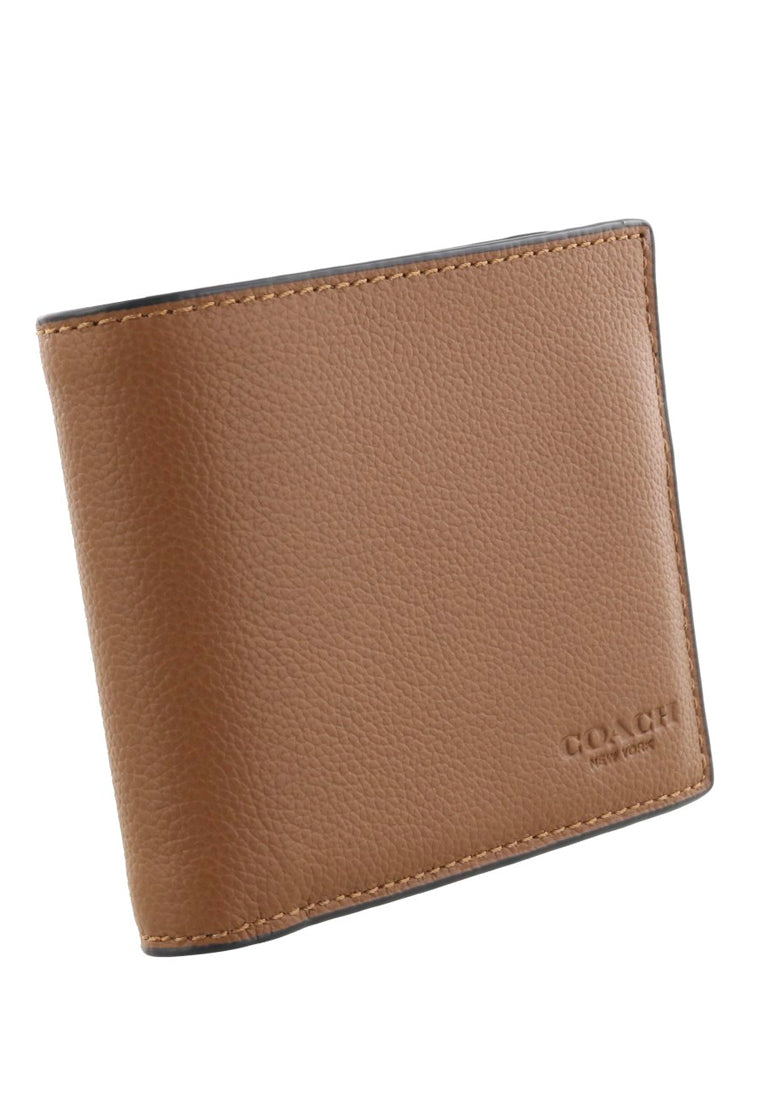 Coach Compact ID Wallet In Sport Calf Leather - Brown