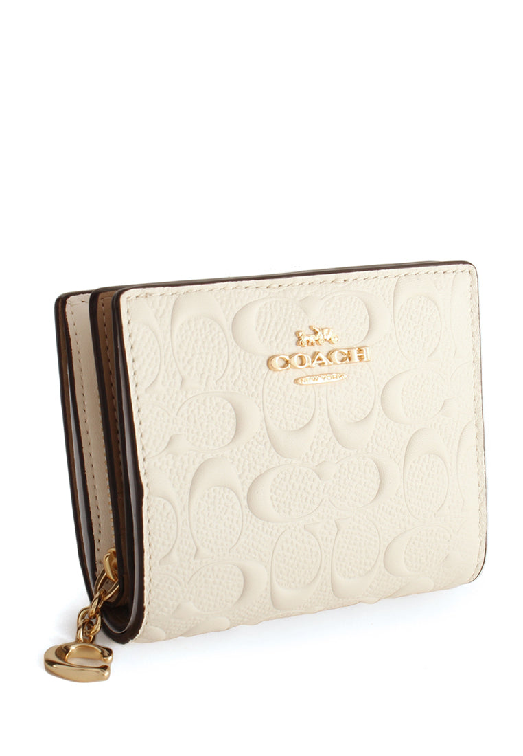 Coach Boxed Snap Wallet And Picture Frame Bag Charm in Signature Leather - White