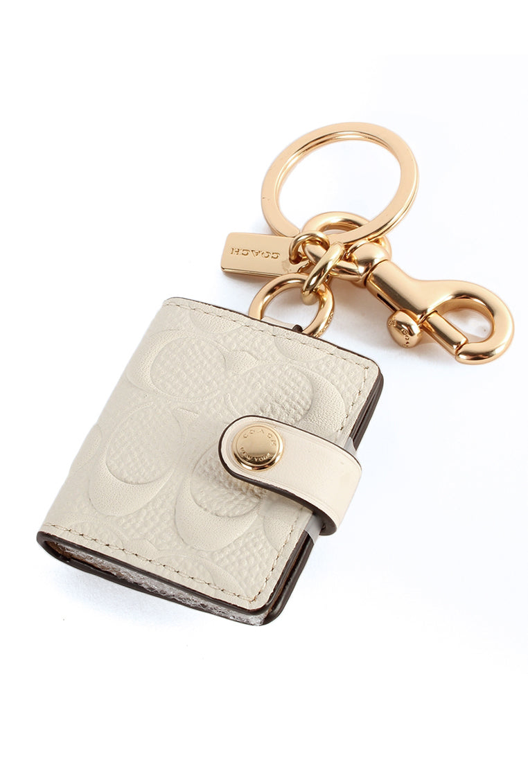 Coach Boxed Snap Wallet And Picture Frame Bag Charm in Signature Leather - White