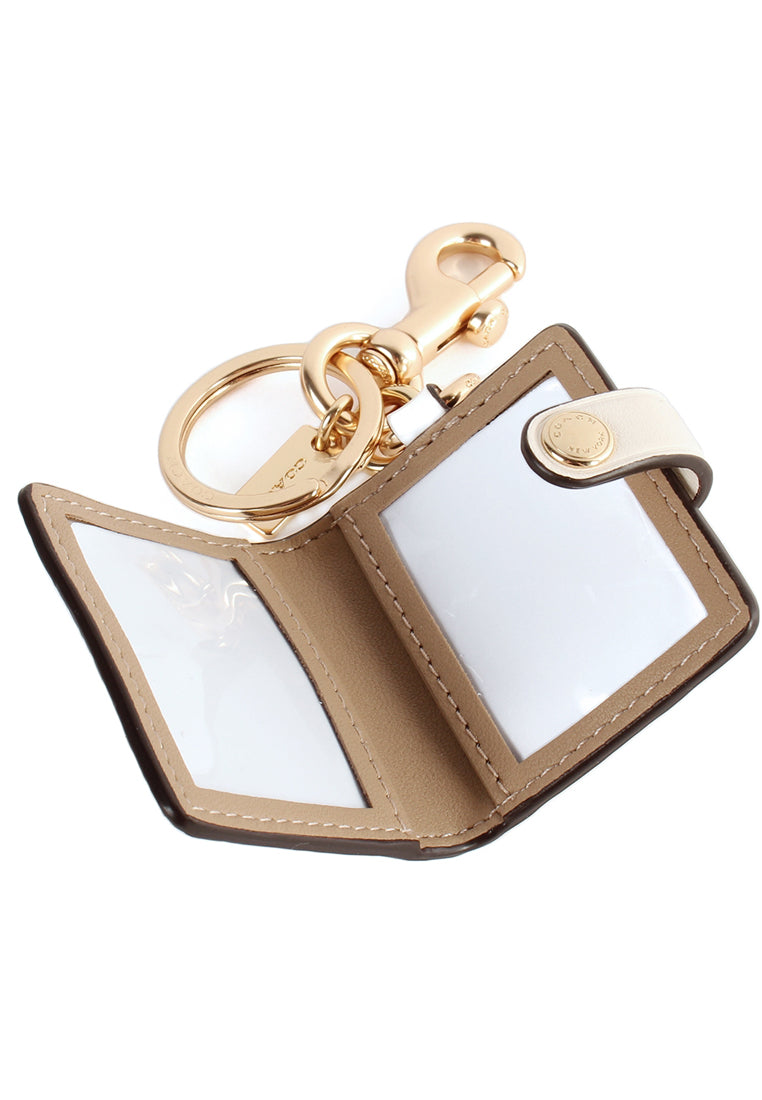 Coach Boxed Snap Wallet And Picture Frame Bag Charm in Signature Leather - White