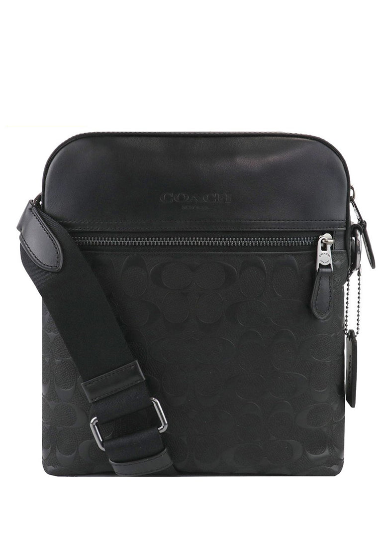 Coach Houston Flight Bag In Signature Leather - Black