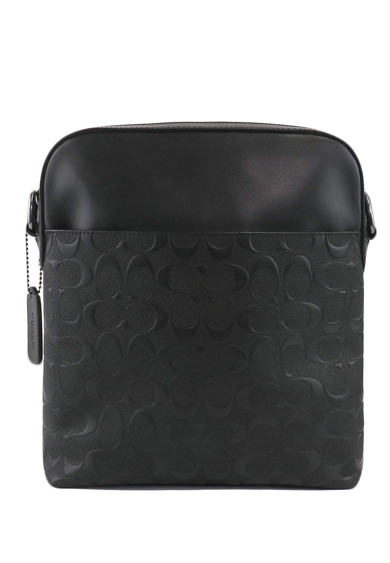 Coach Houston Flight Bag In Signature Leather - Black