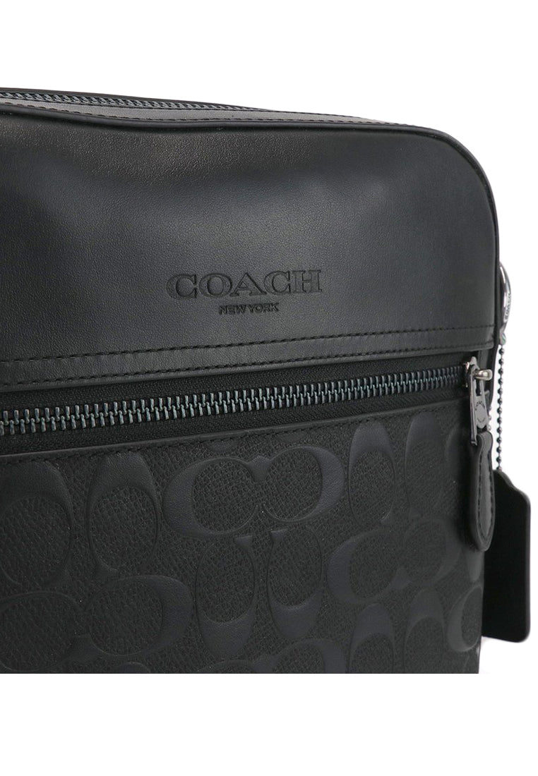 Coach Houston Flight Bag In Signature Leather - Black