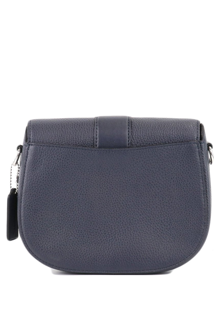 Coach Georgie Saddle Bag In Emboss Strap - Black