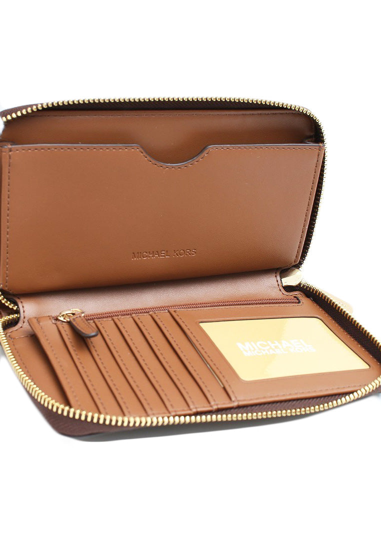 Michael Kors Jet Set Travel Large Flat Signature Phone Wallet - Brown