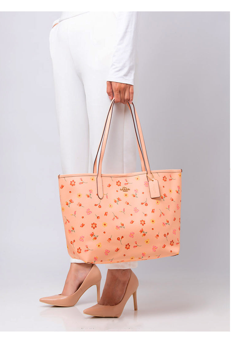 Coach City Tote With Mystical Floral Print - Faded Blush/Multi