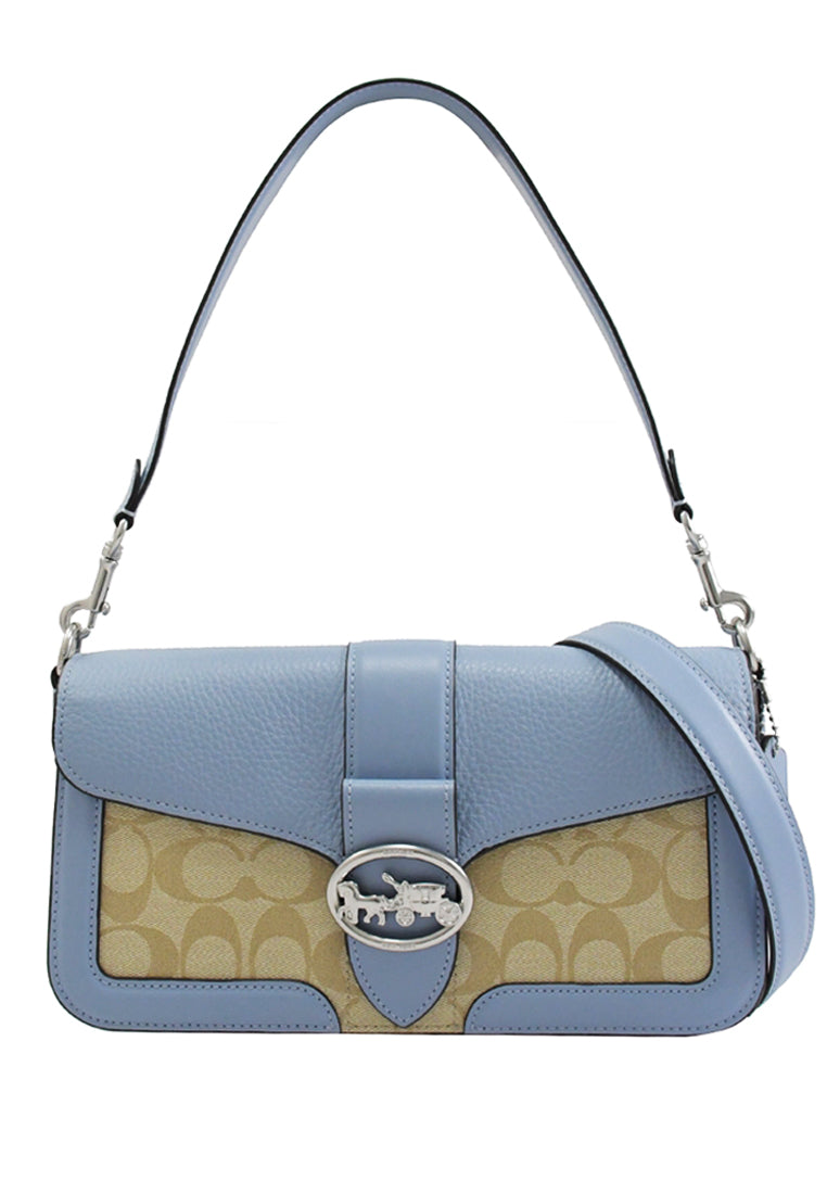 Coach Georgie Shoulder Bag In Signature Canvas - Brown/Marble Blue