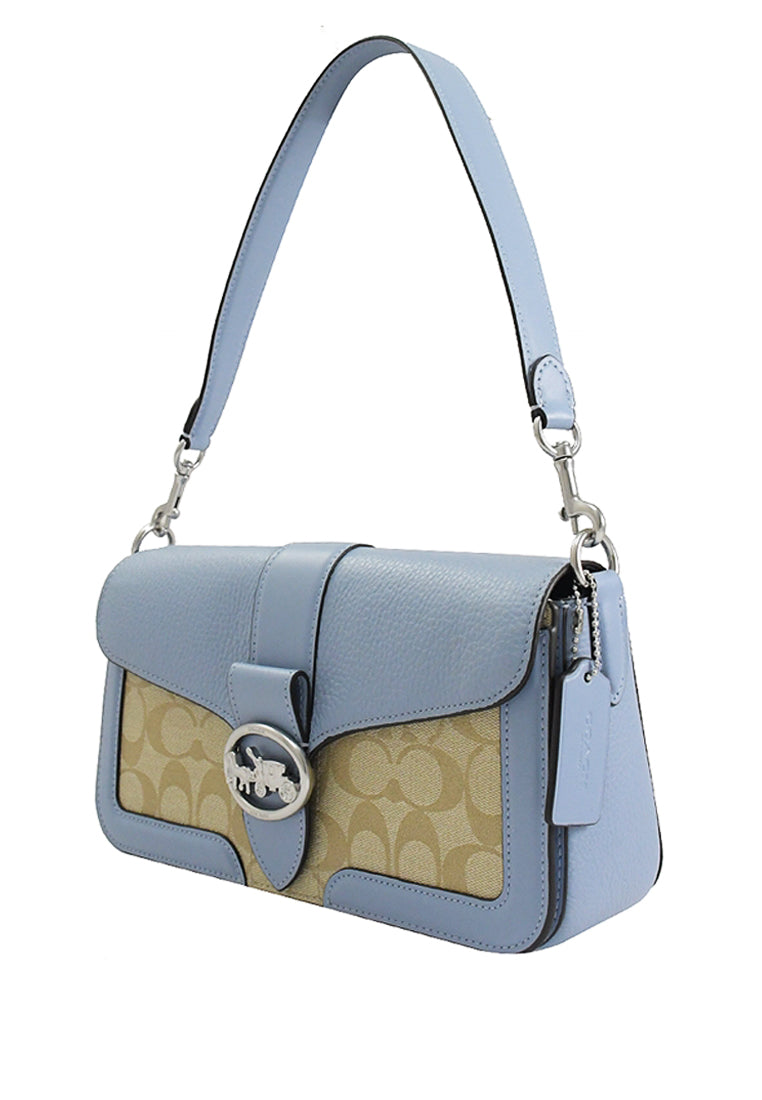 Coach Georgie Shoulder Bag In Signature Canvas - Brown/Marble Blue