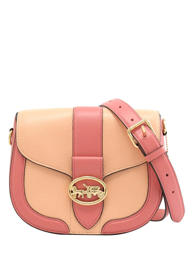 Coach Georgie Saddle Bag In Colorblock - Faded Blush