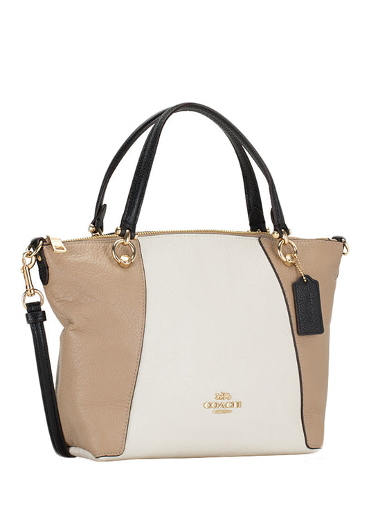 Coach Kacey Satchel In Colorblock - White/Beige