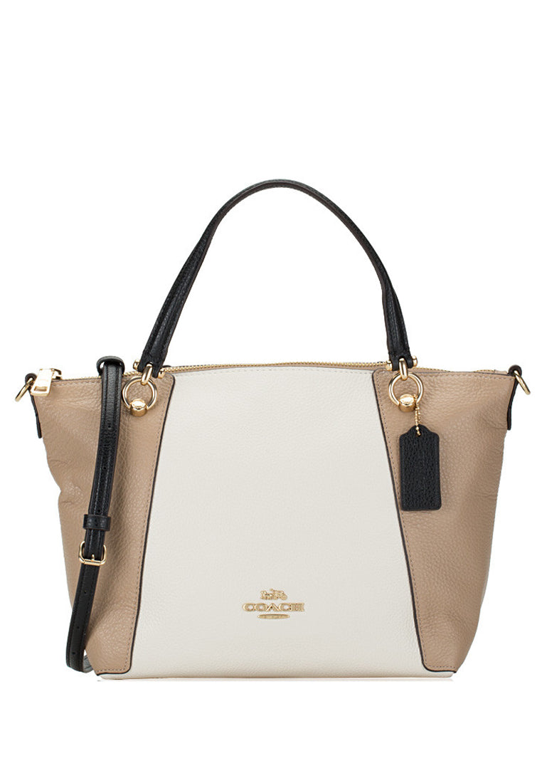 Coach Kacey Satchel In Colorblock - White/Beige