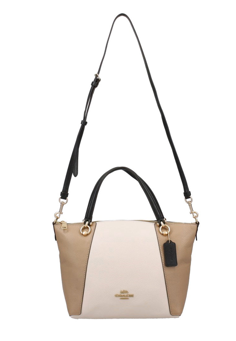 Coach Kacey Satchel In Colorblock - White/Beige