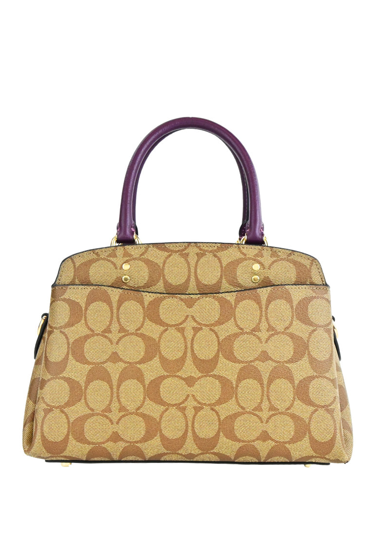 Coach Mini Lillie Carryall In Signature Canvas - Brown/Boysenberry