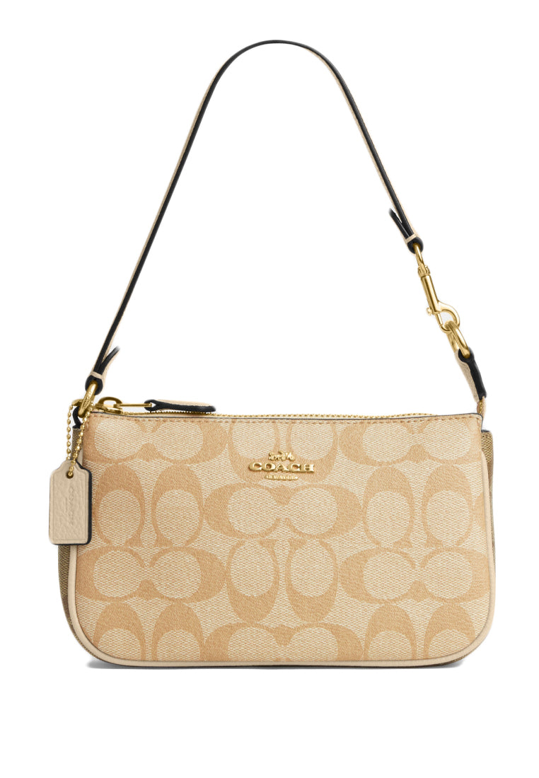 Coach Nolita 19 In Blocked Signature Canvas - Light Brown/Ivory