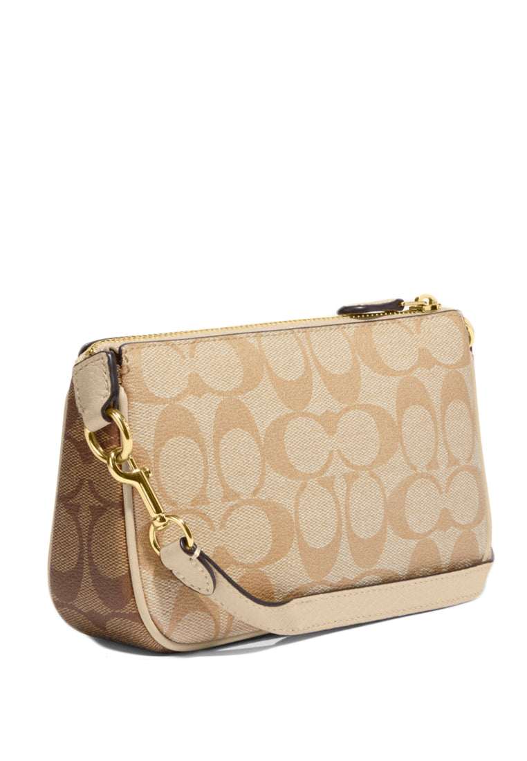 Coach Nolita 19 In Blocked Signature Canvas - Light Brown/Ivory