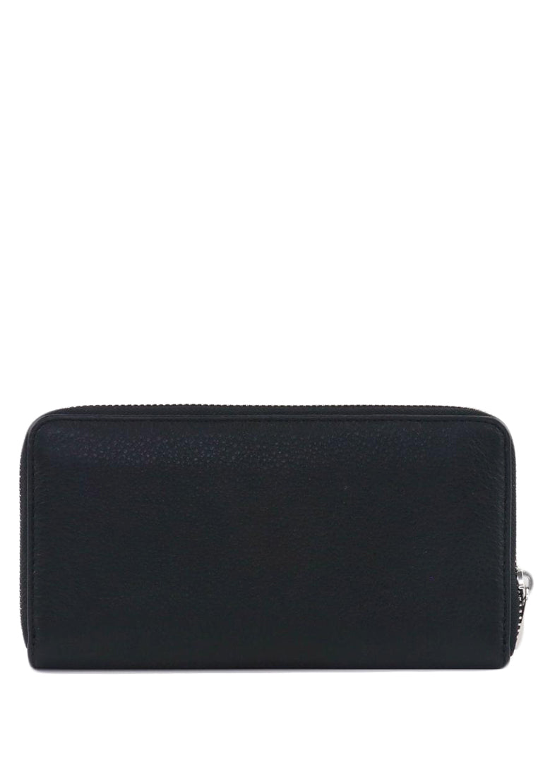 Coach Long Zip Around Wallet - Black (Silver Logo)