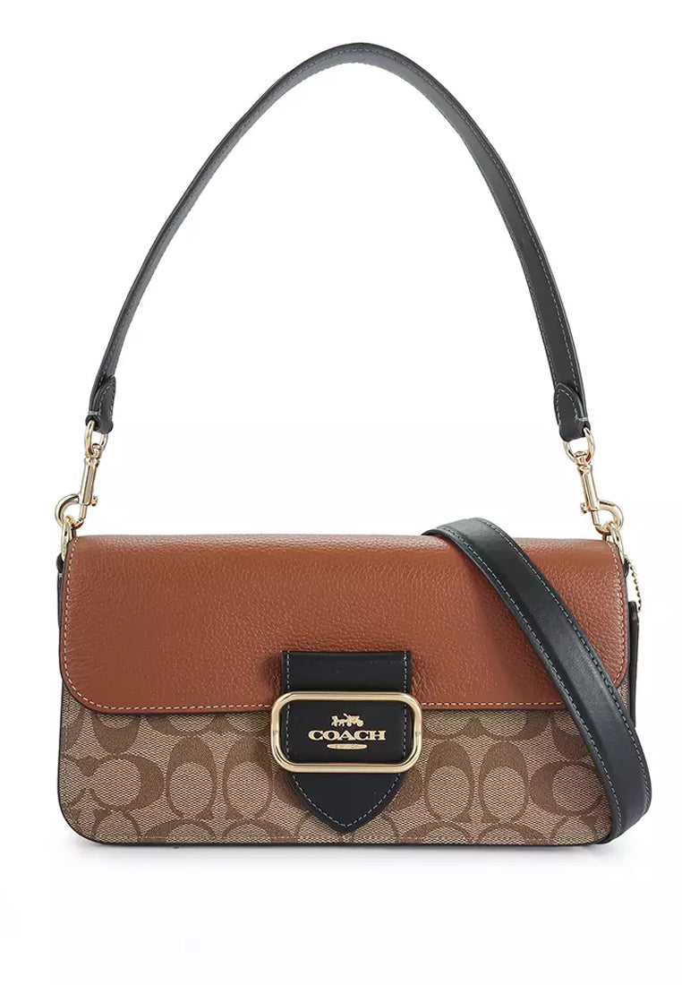 Coach Morgan Shoulder Bag In Colorblock Signature Canvas - Brown/Multi